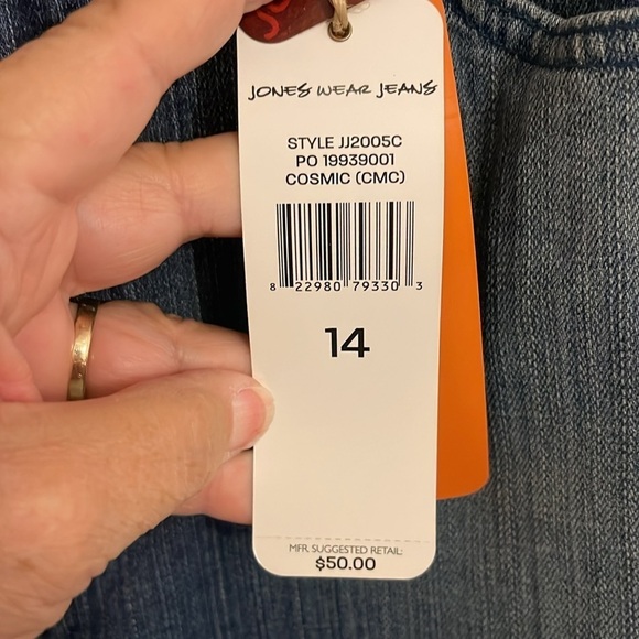 Jones Wear Jeans women’s 14‎ sequin Studded pocket High Rise Waist Big Flare Leg - Picture 4 of 16